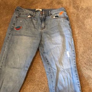 forever 21 needle pointed baggy jeans